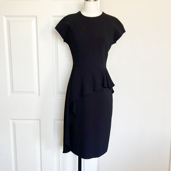 Teri Jon by Ricki Freeman Black Peplum Sheath Dress - Picture 3 of 9